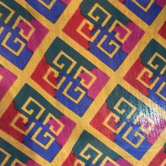 NEW vintage Givenchy beaute scarf gold red green - Picture 4 of 5